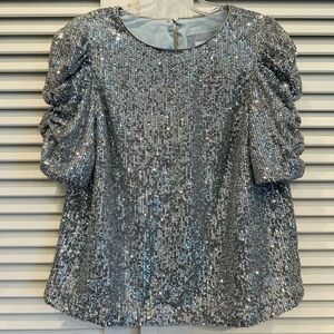 Anthropologie Maeve Sequin Blouse Top